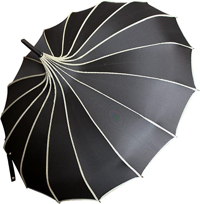 VIVI SKY Pagoda Peak Old-fashionable Ingenuity Umbrella Parasol (black) | Amazon (US)