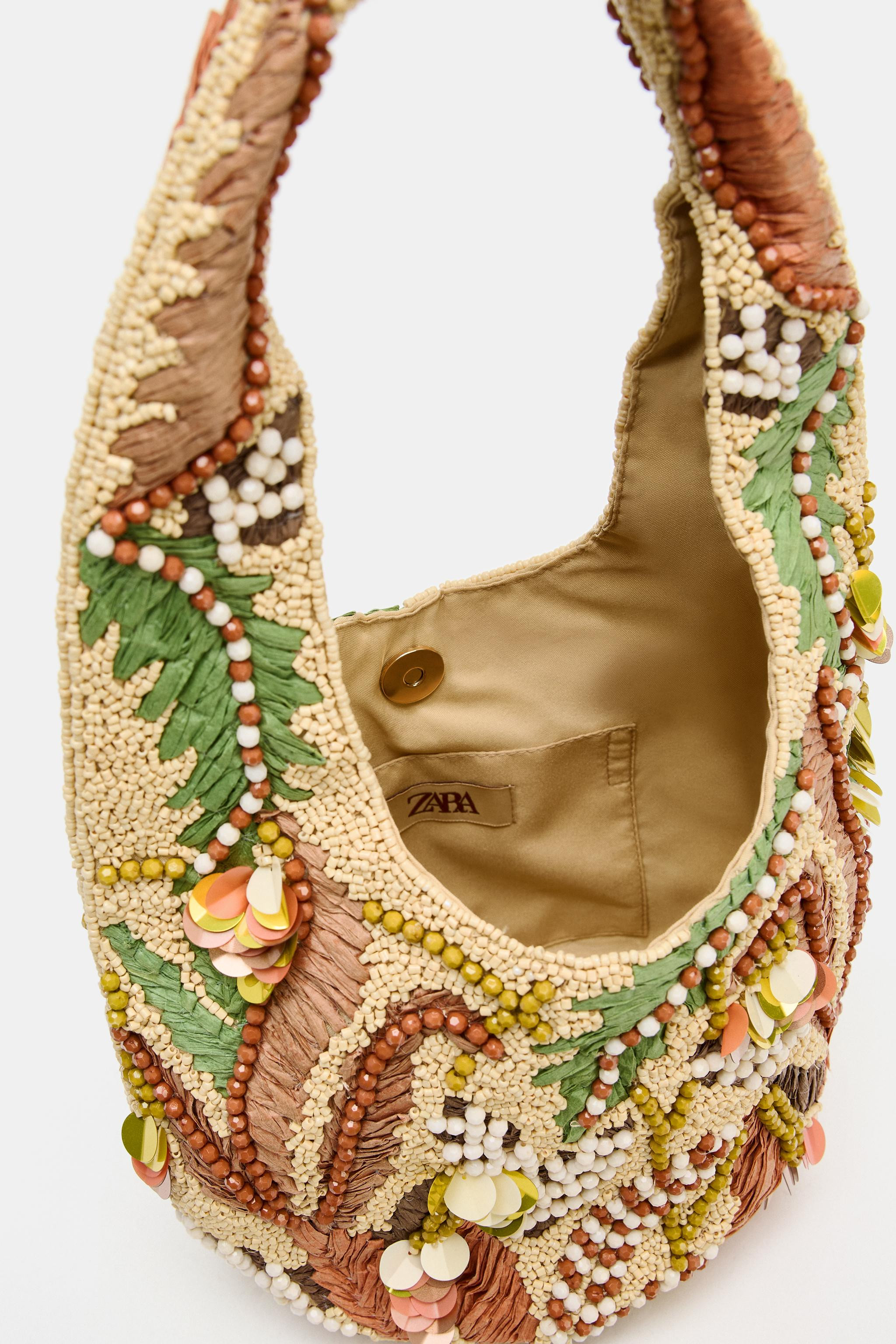 BEADED PRINT BAG | Zara US