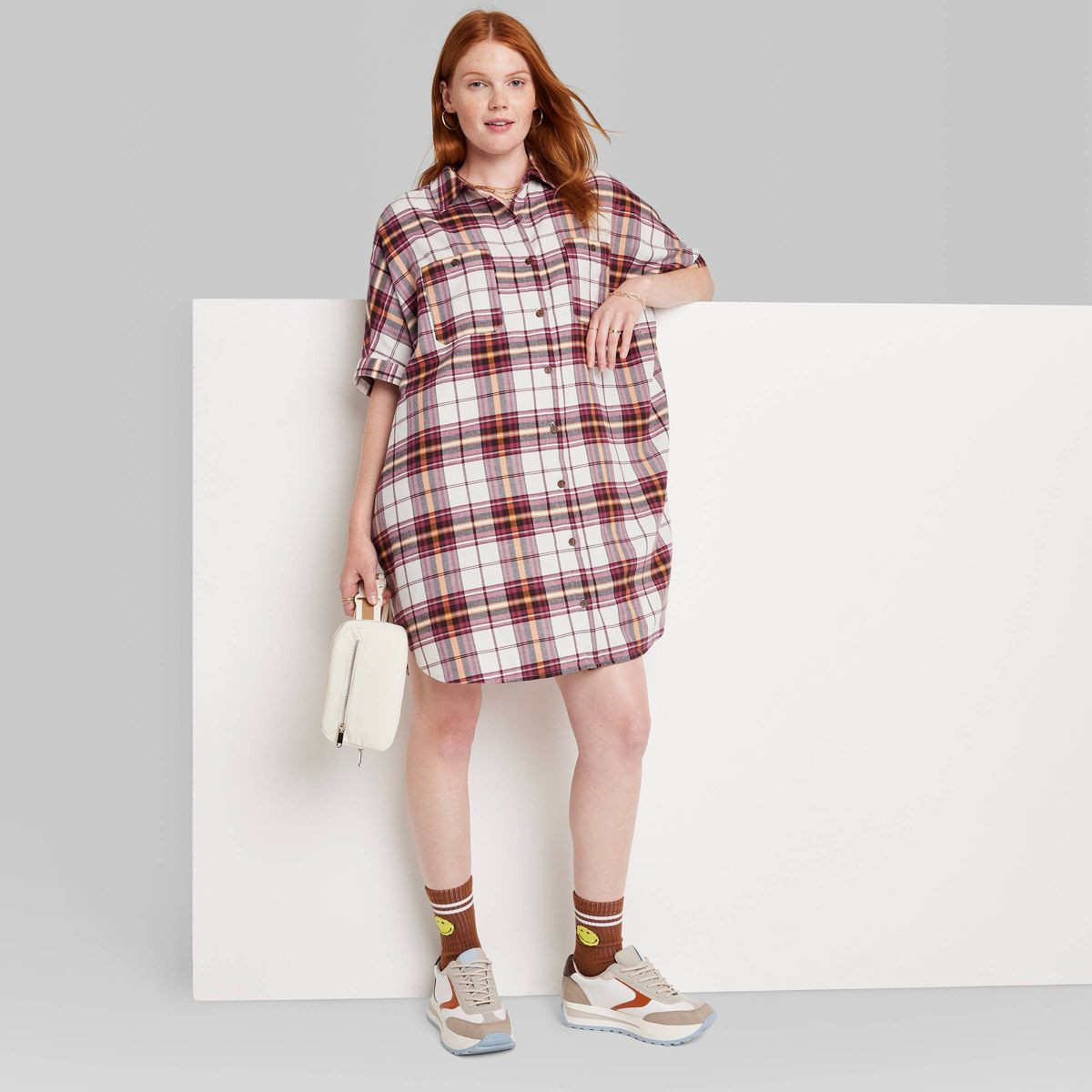 Women's Ascot + Hart Plaid Graphic Button-Down Dress | Target