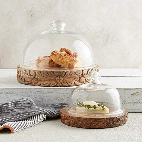 Santa Barbara Design Studio Glass Dome with Carved Base - Large | Amazon (US)