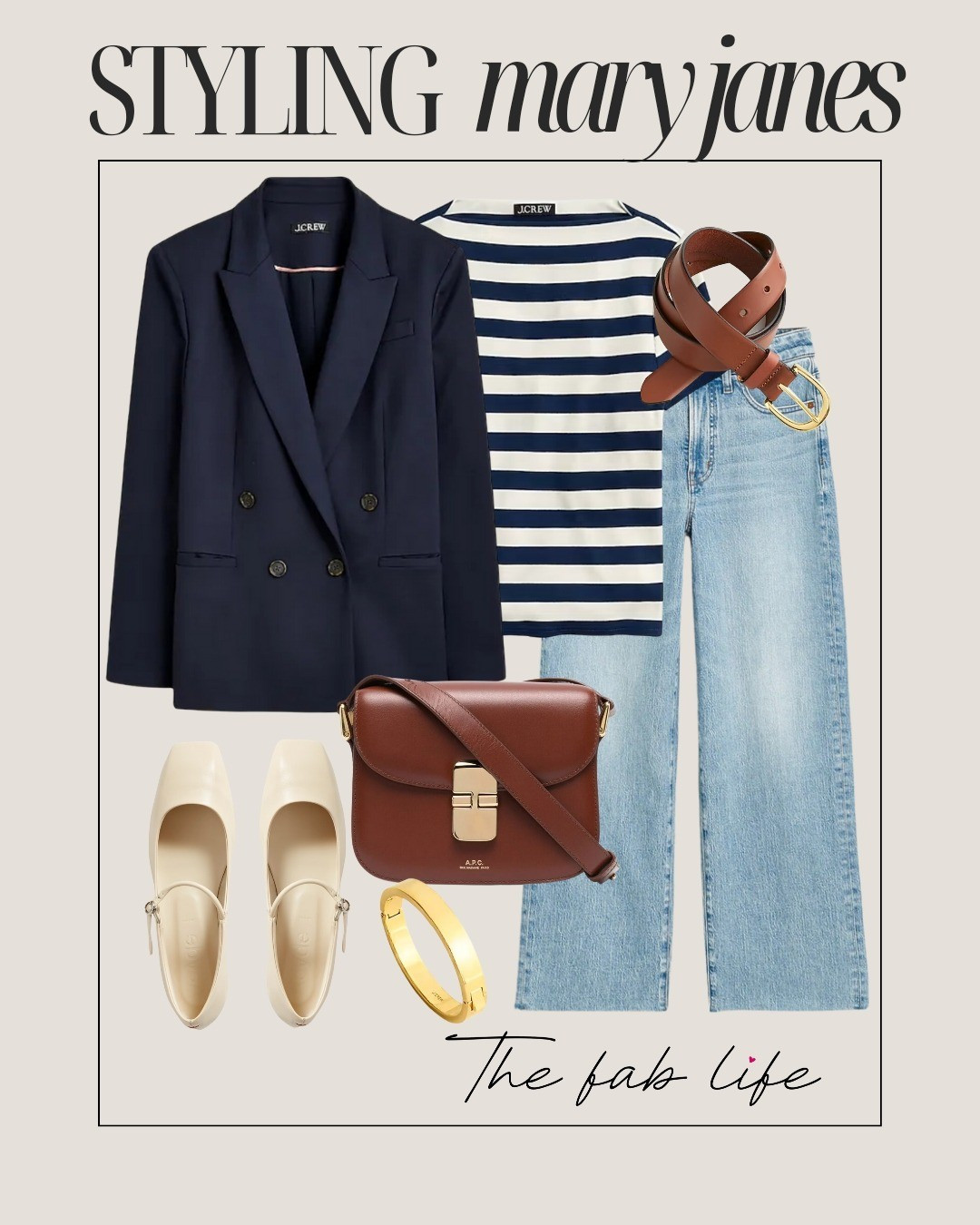 Styling Mary Jane flatsPreppyStriped topNavy blazerWide leg jeans French style 

#LTKover40 #LTKmidsize #LTKSeasonal