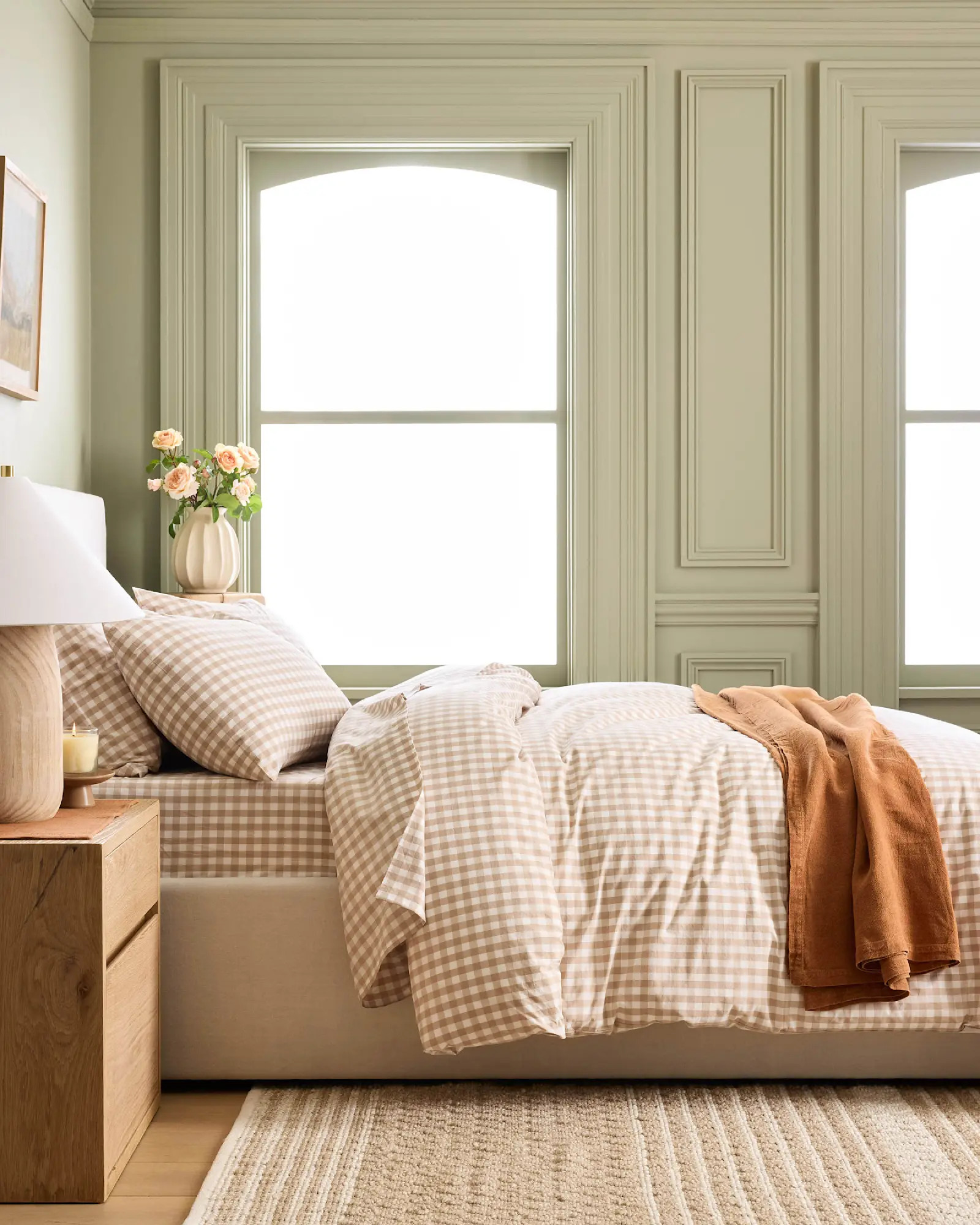 Classic Organic Percale Gingham Deluxe Bedding Bundle | Quince