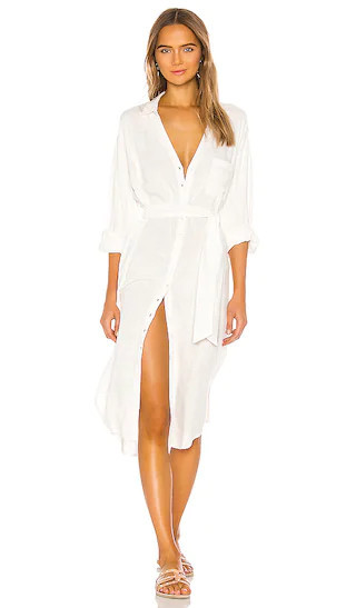 Barcelona Dress in Cream | Swimsuit Cover Up |  White Linen Coastal Grandmother #LTKswim #LTKtravel  | Revolve Clothing (Global)