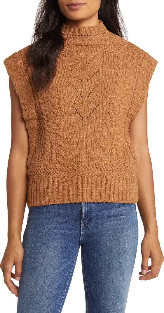 Cable Stitch Mock Neck Sweater Vest | Nordstrom