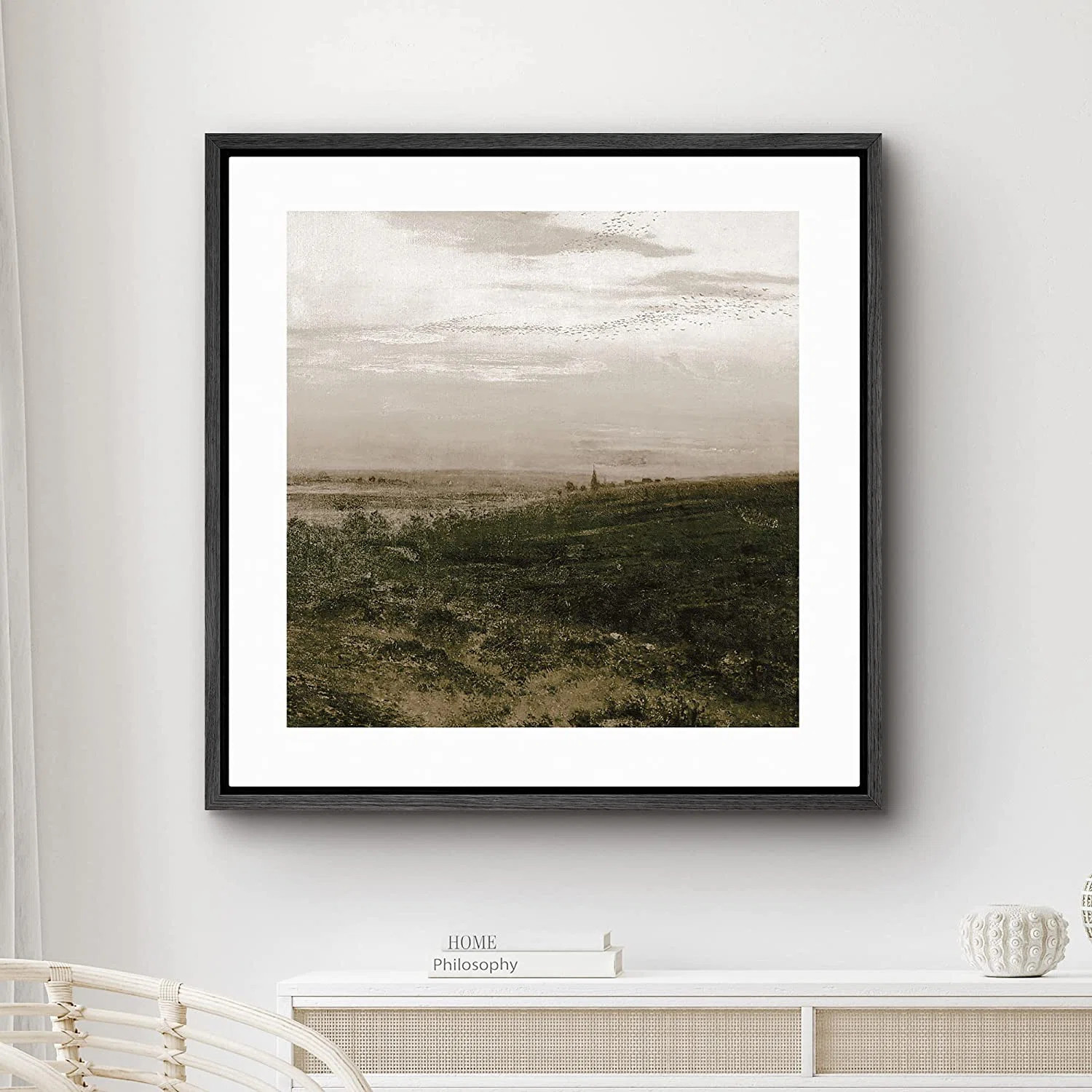 " SIGNLEADER Framed Canvas Print Wall Art Cloudy Stormy Brown Countryside Landscape Nature Wilder... | Wayfair North America