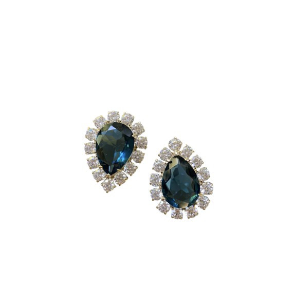 embellished london blue mismatched studs | Nicola Bathie Jewelry
