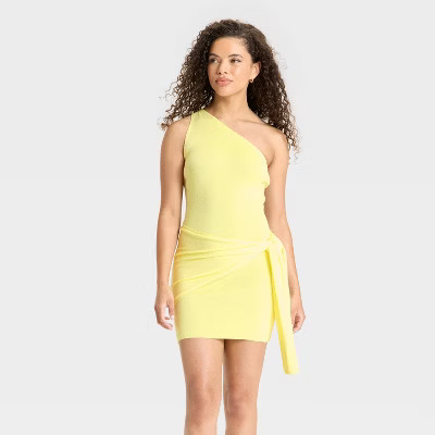 Women's Side-Tie Mini Sweater Dress - Wild Fable™ Light Yellow XXS | Target
