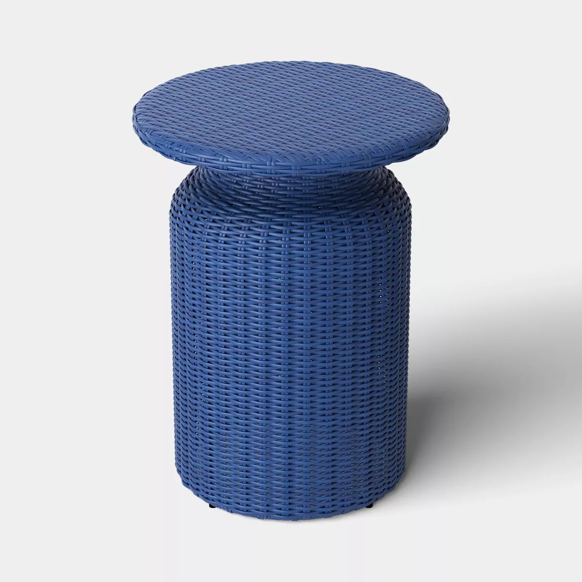 21.65" All-Weather Wicker Round Monochromatic Outdoor Patio Bistro Table Navy - Threshold™ | Target