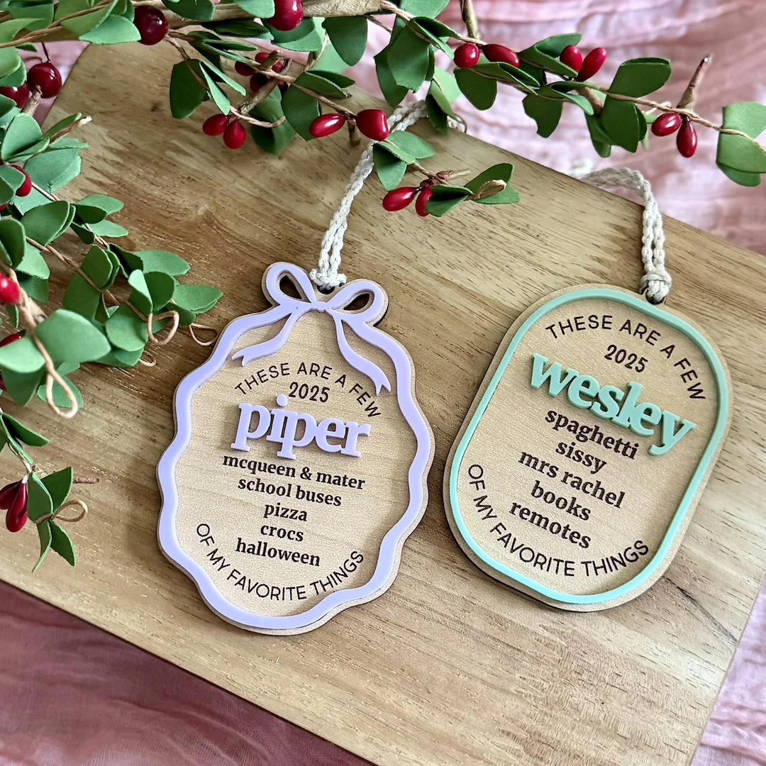 My Favorite Things Ornament, Children's Personalized Ornament, Christmas Ornaments, Christmas Kee... | Etsy (US)