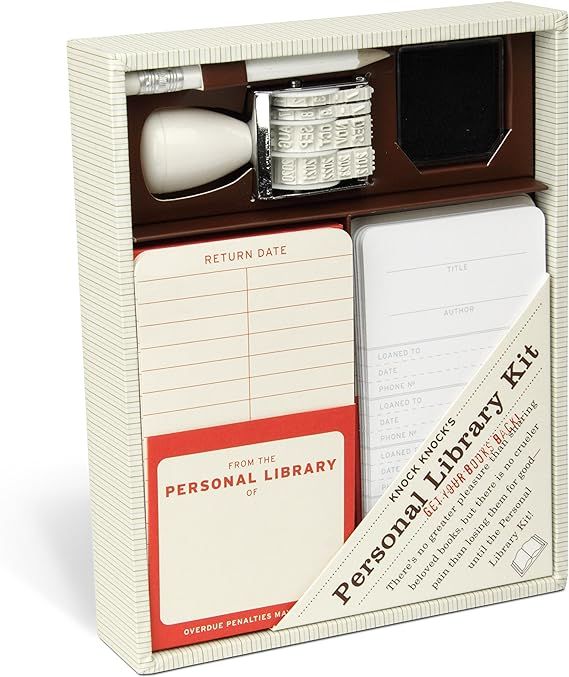 Knock Knock Original Personal Library Kit & Gift for Book Lovers - Card Catalog Checkout Cards, B... | Amazon (US)