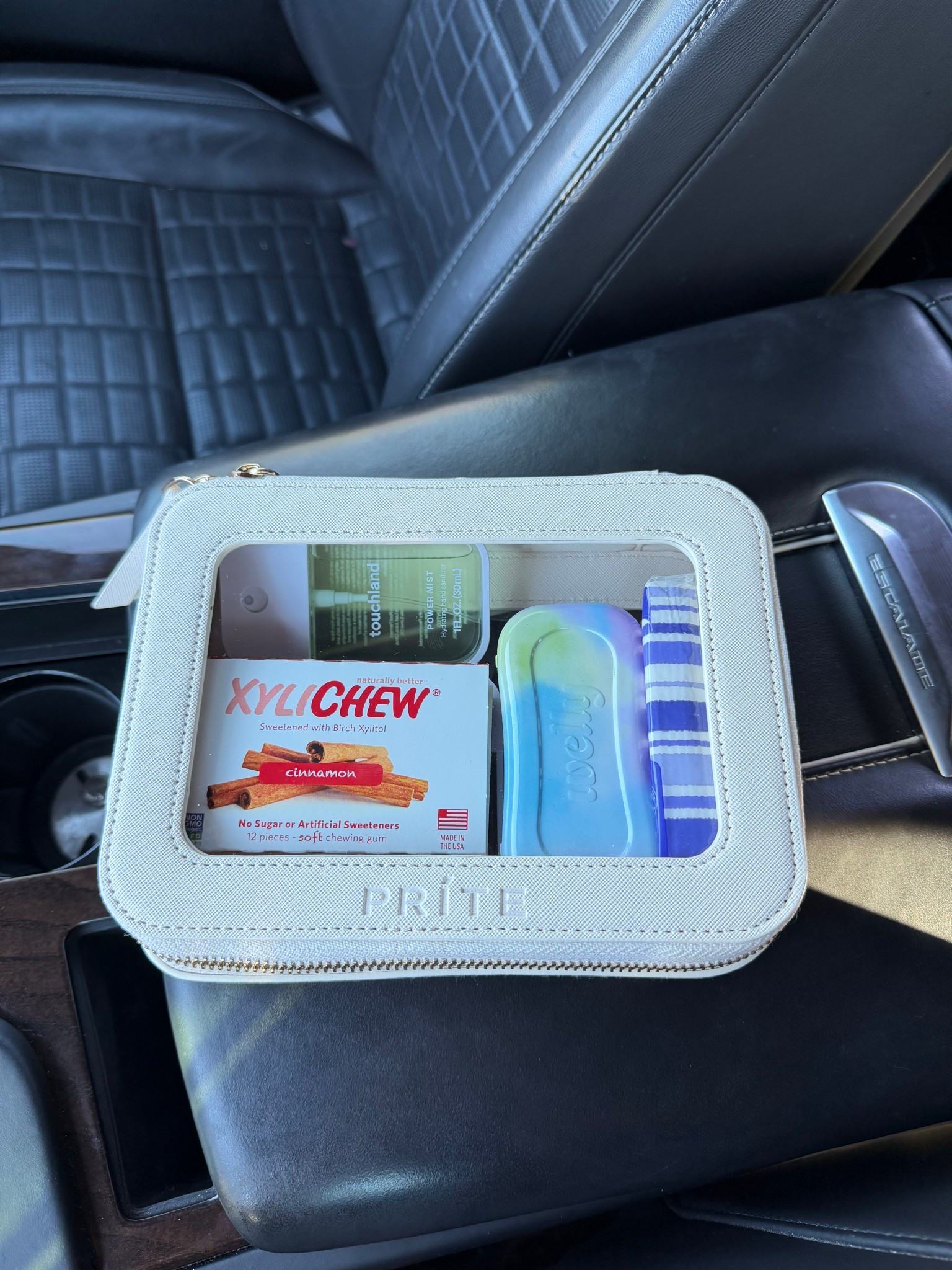 Love keeping this little case in my car to hold extras of things I might need! 

Amazon find / car storage / car organizing 