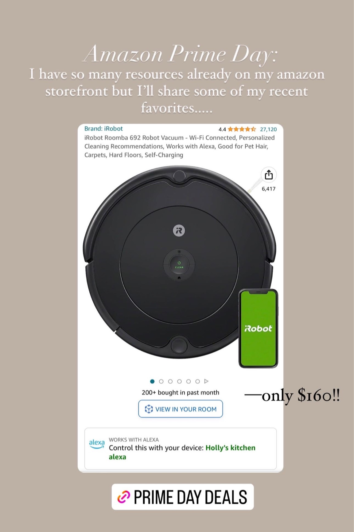 $150 for an iRobot? This is insane. I paid 3x this.

#LTKsalealert #LTKhome #LTKxPrimeDay