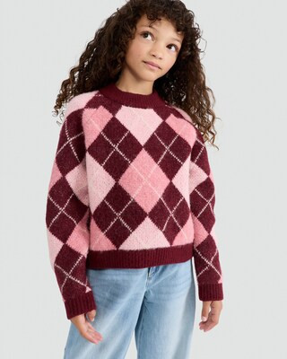 F&F Girls Argyle Knitted Jumper in Multi Pink | Tesco F&F