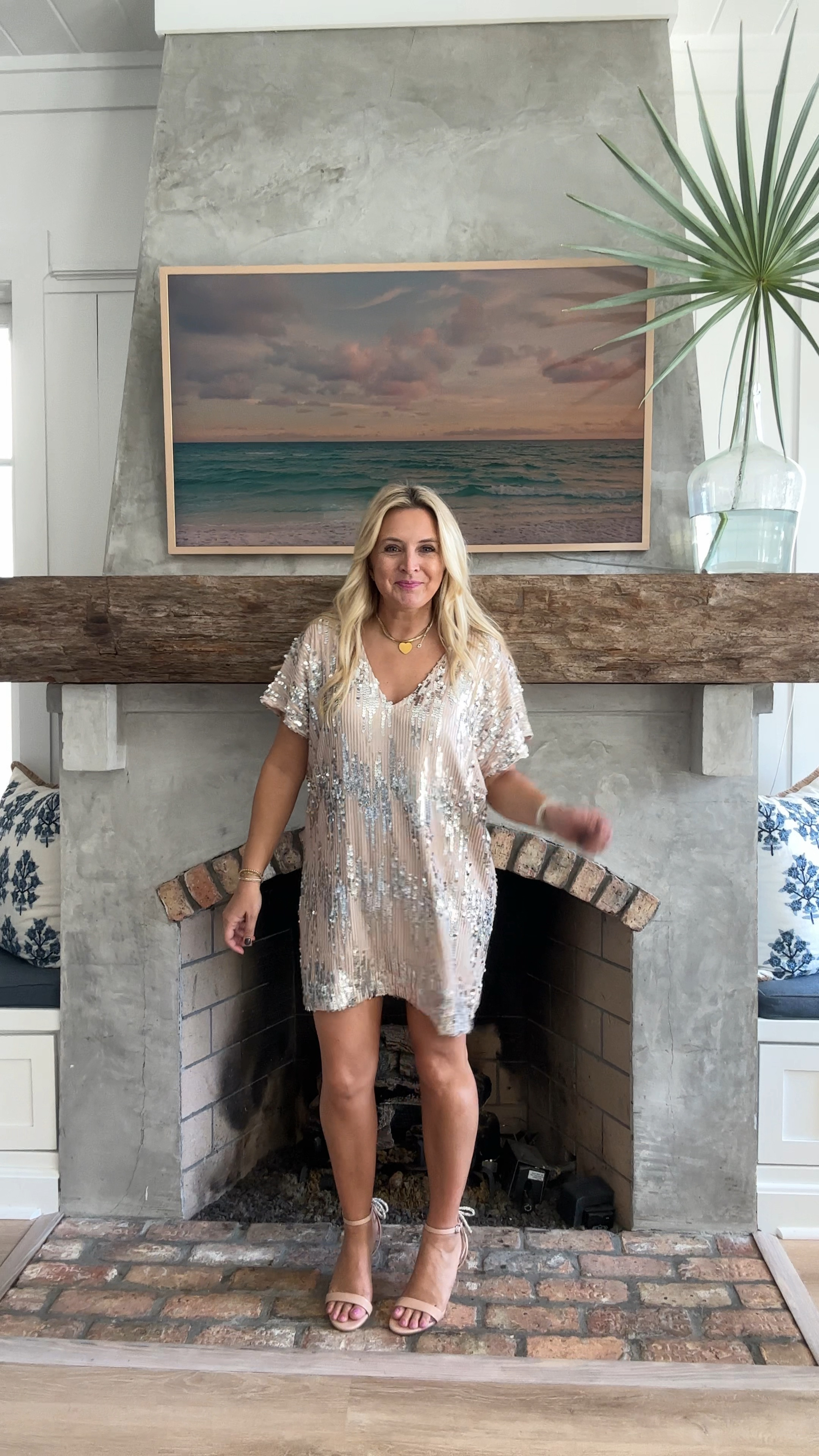 Loving this easy sequin shirt dress! Total easy perfection for the holiday season. Cute with heels or sneakers!! Code FANCY15 for 15% off 

#LTKSeasonal #LTKHoliday #LTKVideo