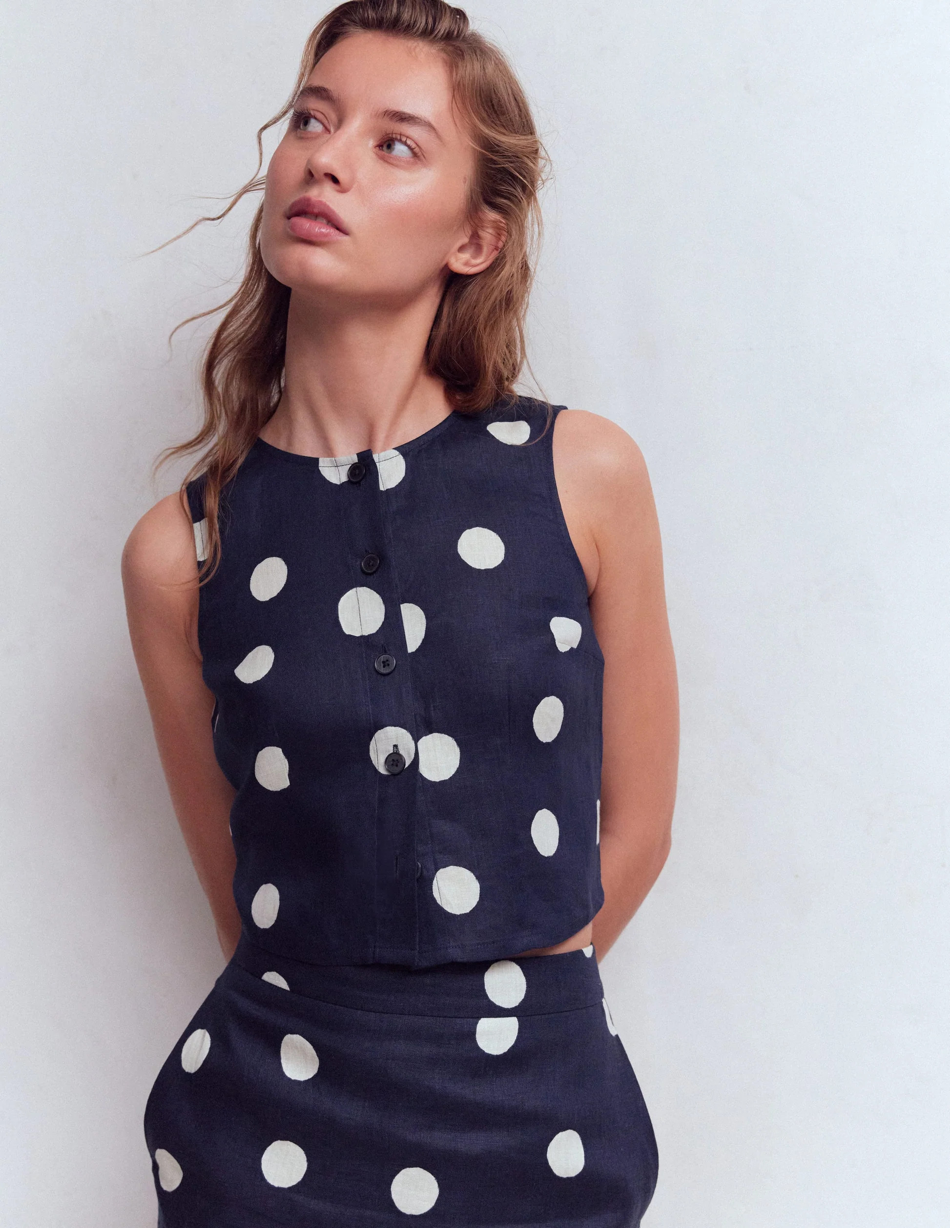 Andrea Linen Shell Top-White | Boden (US)