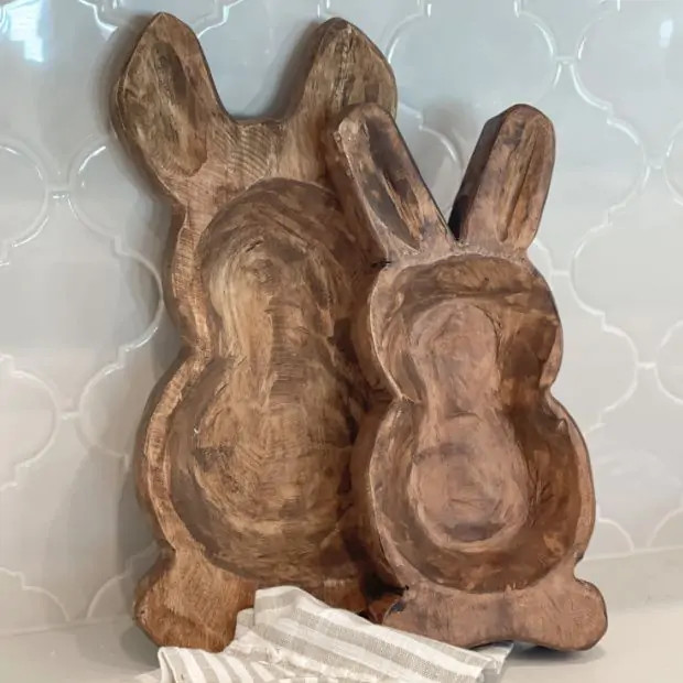 Handcrafted Bunny Dough Bowl Small | Antique Farm House