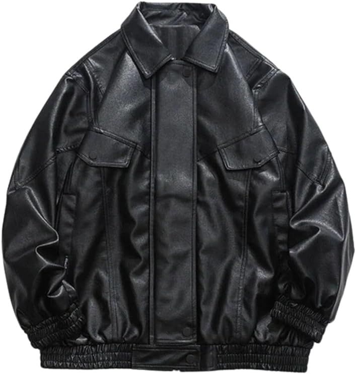 Aelfric Eden Womens Oversized Leather Jackets Mens Faux Leather Bomber Jacket 90s Vintage Biker R... | Amazon (US)
