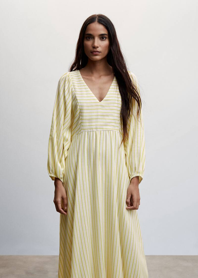Puffed sleeves dress -  Women | Mango USA | MANGO (US)