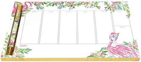 Lilly Pulitzer Undated Weekly Planner Desk Pad and Black Ink Pen, Notepad Includes 52 Sheets for ... | Amazon (US)