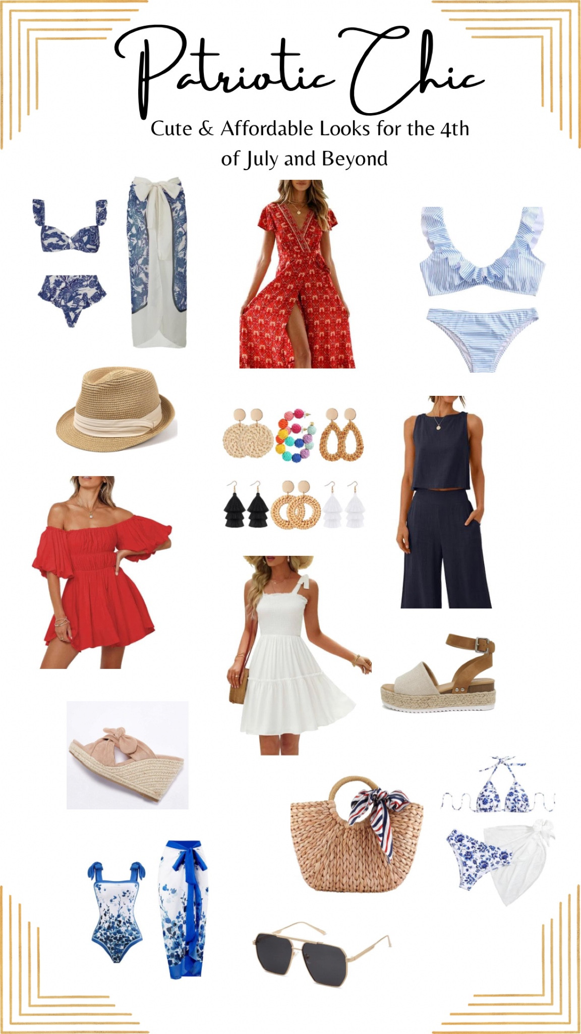 These cute outfits will take you from Fourth of July ready throughout the rest of summer! From cute bathing suits and coverups, to dresses and accessories, I’ve got you covered. All of these items ship quickly in time for the 4th!
#fourthofjuly #patriotic #summerlooks #summerdresses #summeraccessories #travel

#LTKSeasonal #LTKFind #LTKstyletip