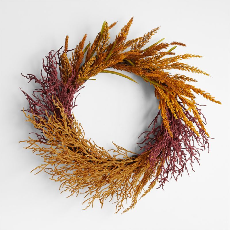 Harvest Wheat Autumn Wreath | Crate and Barrel | Crate & Barrel