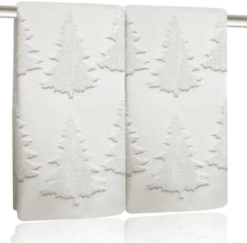 2 Pack Christmas Tree Hand Towels 100% Cotton Jacquard Holiday Kitchen Dish Towels Retro Neutral ... | Amazon (US)