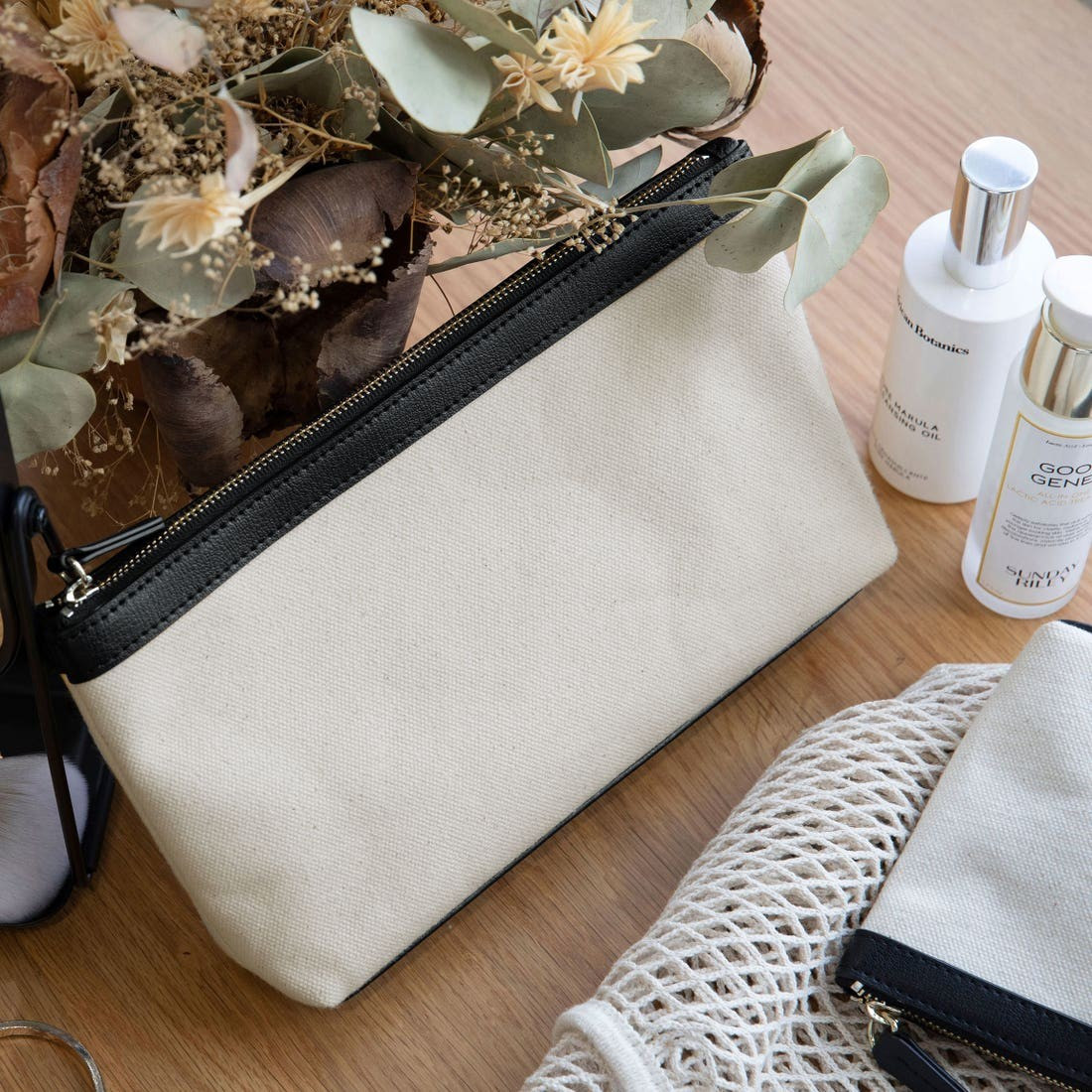 Medium Accessories Pouch in Canvas | Leatherology