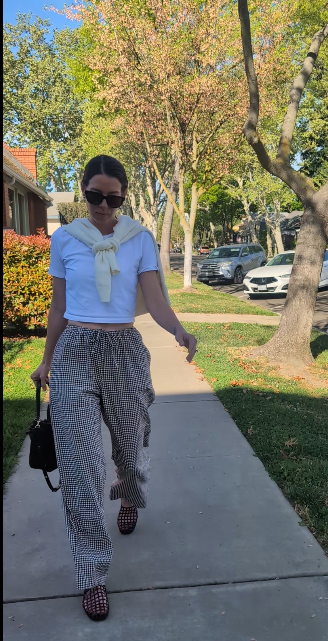 Casual every day outfit for a mom of two, coffee date outfit. Pants size small, cropped white tshirt is zara

#LTKmomlife #LTKootd