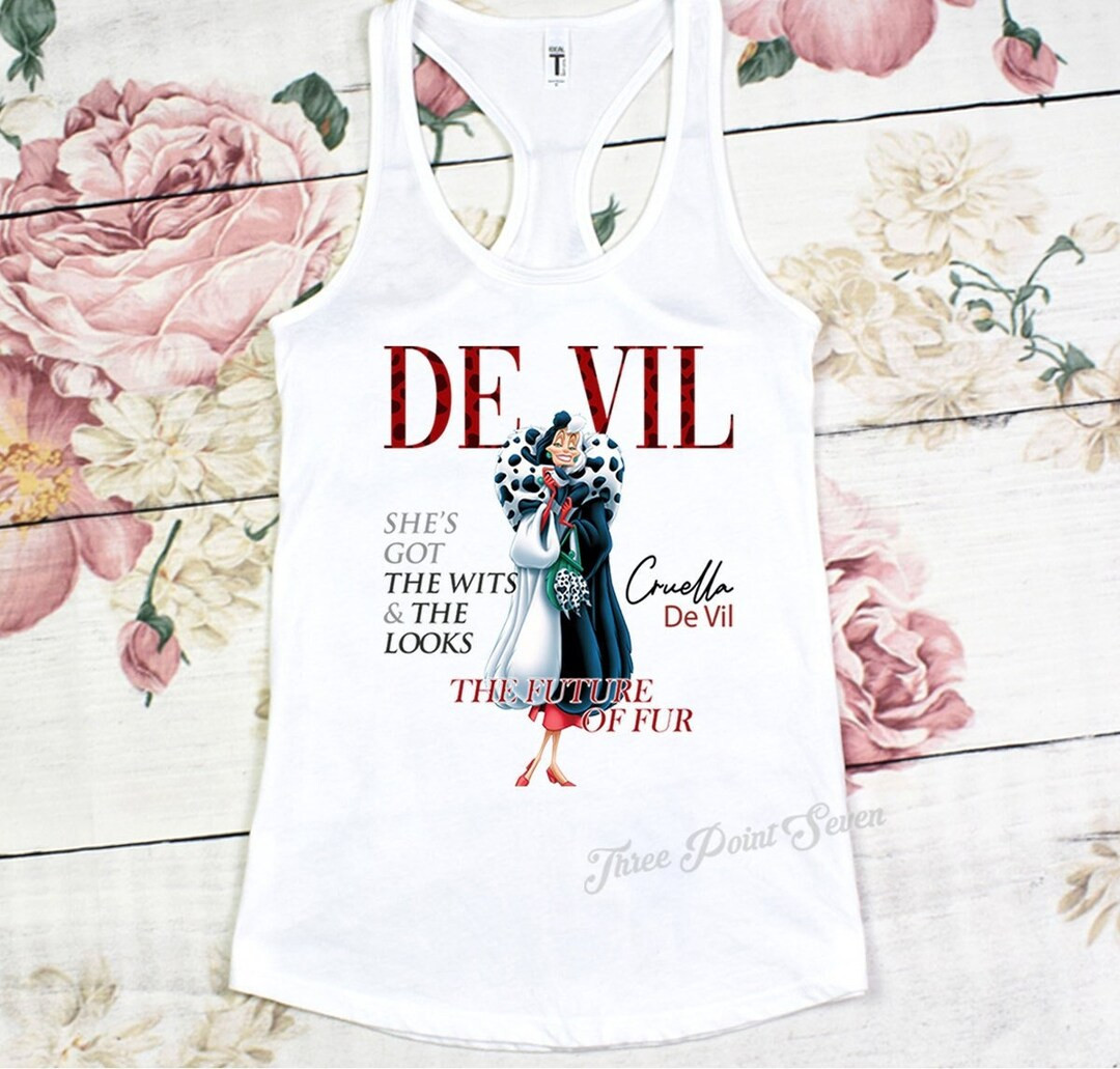 Cruella De Vil Villain Tank Top, 101 Dalmatian Dogs, Disneyland Family Matching Tee Gift Shirt fo... | Etsy (US)