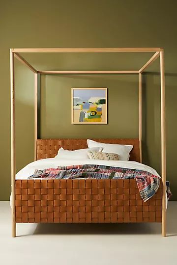 Leather Cove Canopy Bed | Anthropologie (US)