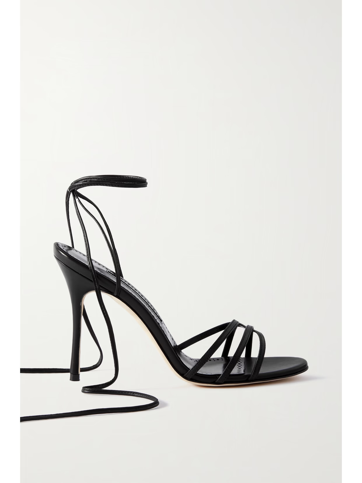 Manolo Blahnik - Leva 105 Leather Sandals - Black | NET-A-PORTER (US)