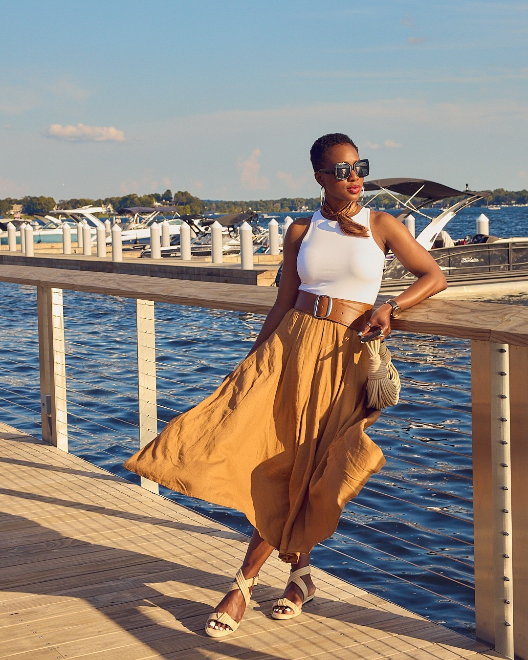 Easy weekend outfit with an (almost) linen skirt and bodysuit 🤍 All items fit TTS | Target fashion, Amazon fashion, Abercrombie, Vince Camuto, Casual Style, Neutral Outfit, How to style a midi skirt, Summer sandals

#LTKOver40 #LTKFindsUnder100 #LTKStyleTip
