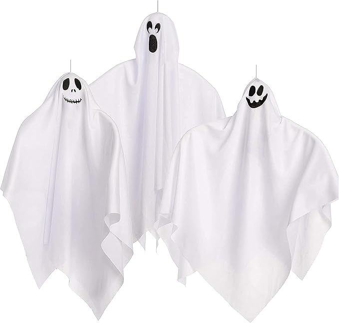 3PCS 27.5" Halloween Hanging Ghosts for Halloween Party Decoration, Cute Flying Ghost, Friendly S... | Amazon (CA)