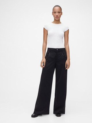 GapStudio Low Rise Satin Baggy Pants | Gap (US)