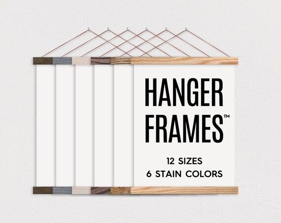 HANGER FRAMES™ - Wooden Magnetic Poster Hanger for Framing Art & Pictures- Poster Hanger- Print... | Etsy (US)