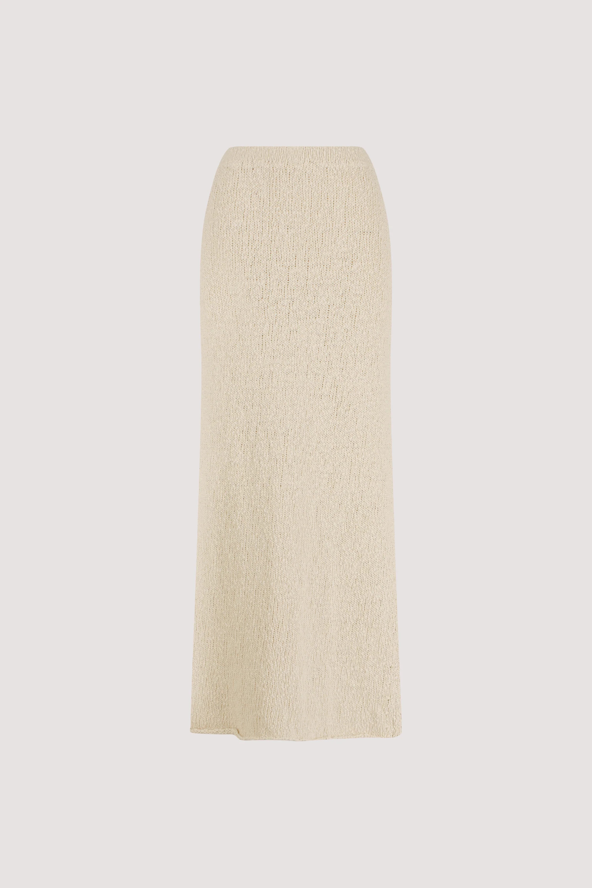 DINA NATURAL KNIT MIDI SKIRT | DISSH