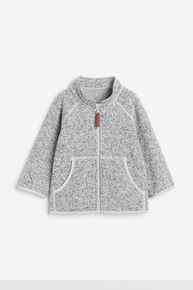 Knit Fleece Jacket - Gray melange - Kids | H&M US | H&M (US + CA)