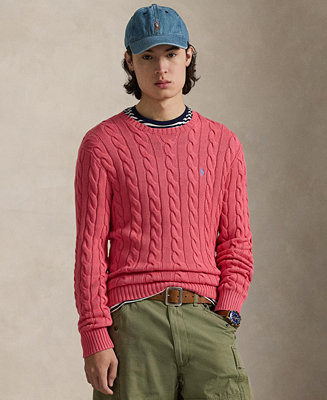 Men's Cable-Knit Cotton Sweater | Macy's