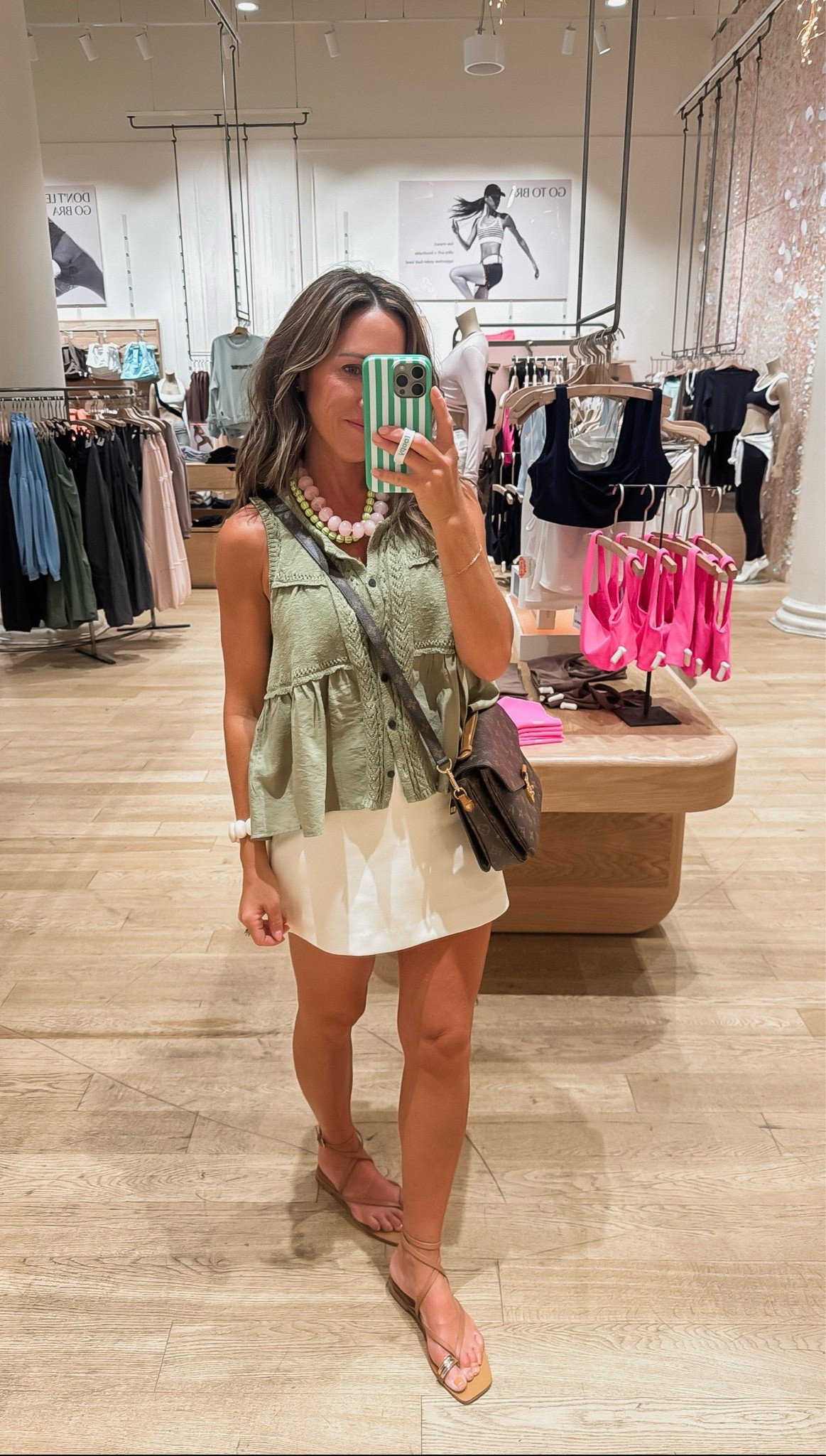 XS sweater tank
Size 4 ivory skort 
Outfit for shopping in NYC

#LTKmomlife #LTKootd