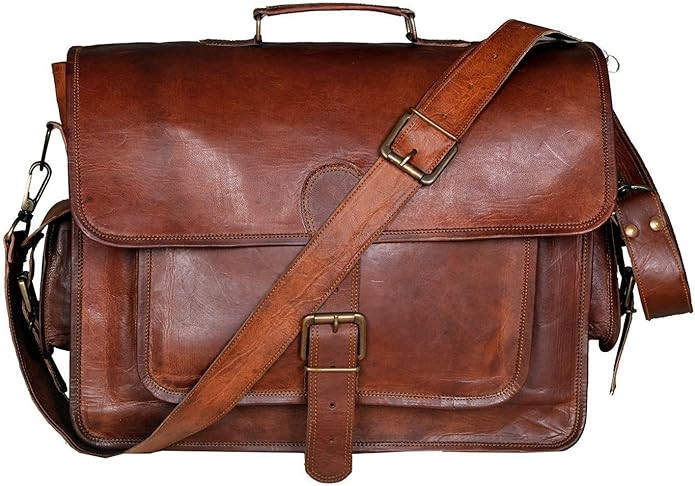 Amazon.com: Cuero 16 Inch Retro Buffalo Hunter Leather Laptop Messenger Bag Office Briefcase Coll... | Amazon (US)
