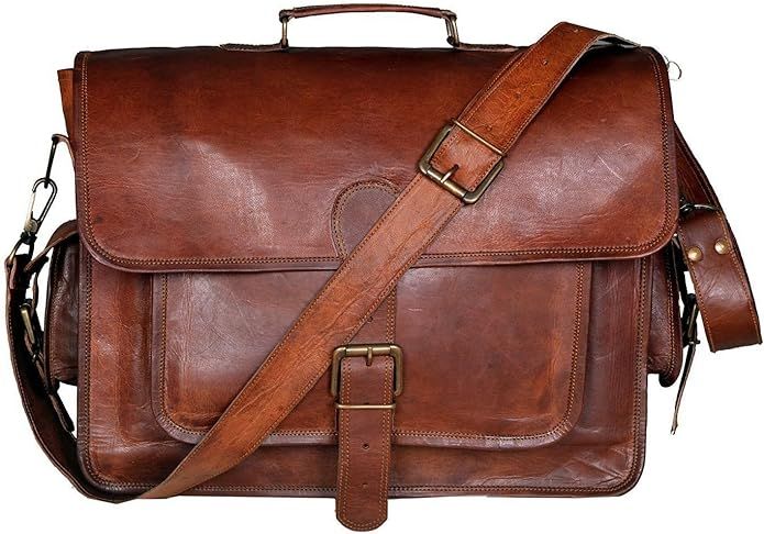 Cuero 16 Inch Retro Buffalo Hunter Leather Laptop Messenger Bag Office Briefcase College Bag (bro... | Amazon (US)