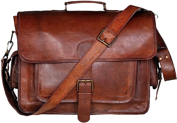 Amazon.com: Cuero 16 Inch Retro Buffalo Hunter Leather Laptop Messenger Bag Office Briefcase Coll... | Amazon (US)