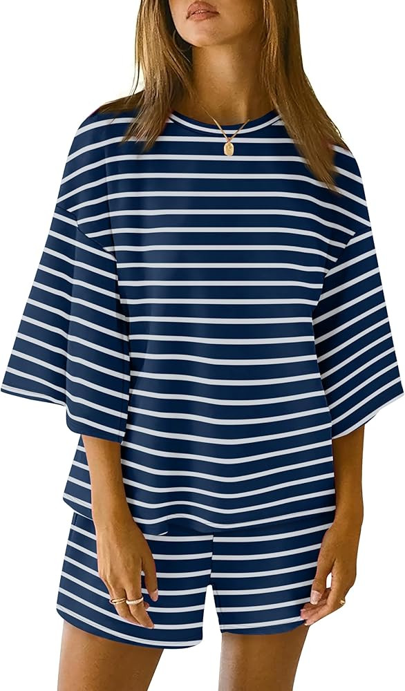 Sampeel Womens 2 Piece Sets 3/4 Sleeve Oversized Tops Lounge Sets Loungewear Business Casual Summ... | Amazon (US)
