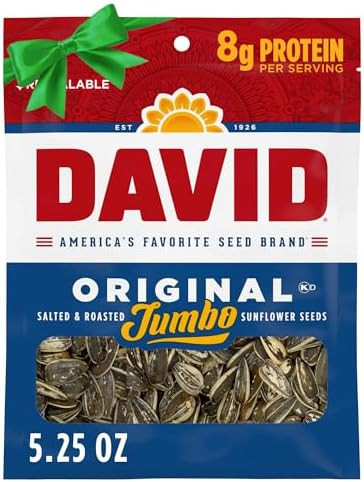 DAVID Jumbo Sunflower Seeds, Original Flavor, Stocking Stuffer, 5.25 oz. | Amazon (US)
