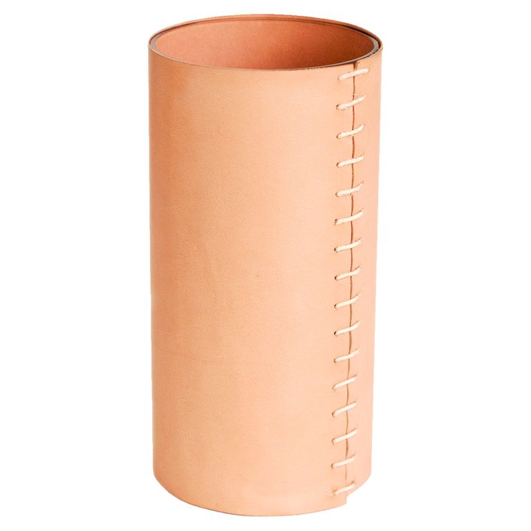 Glimpse & Hollow Modern Apricot Leather Wrapped Vase | 8" - Walmart.com | Walmart (US)