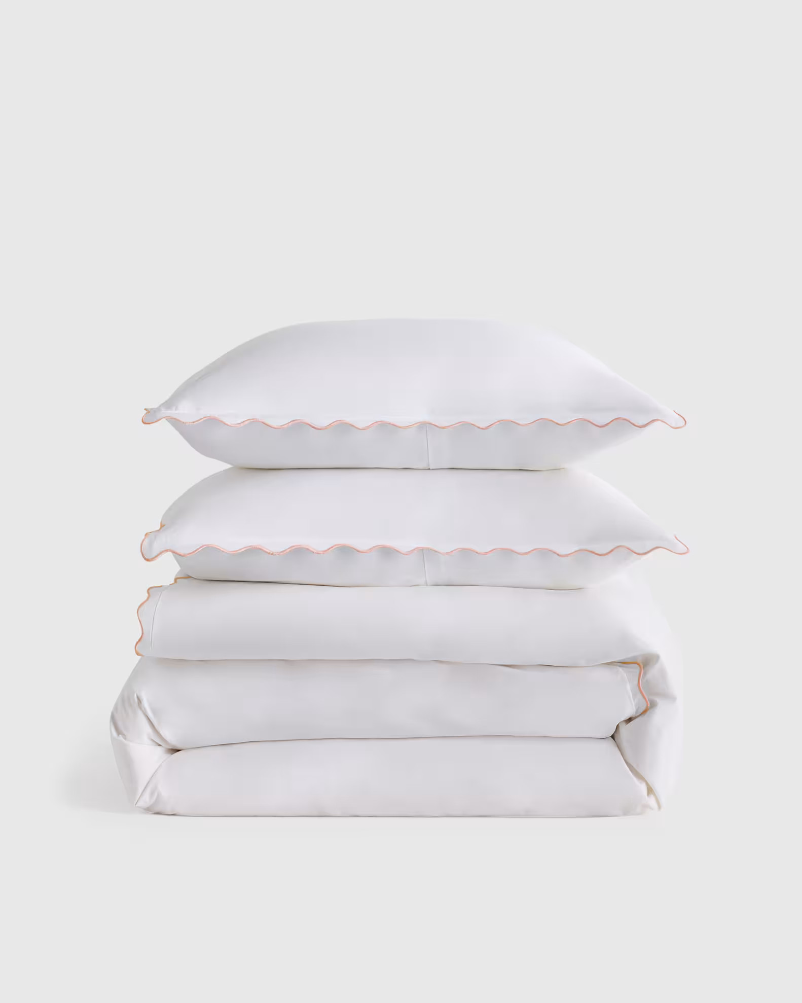 Classic Organic Percale Scallop Duvet Cover Set | Quince