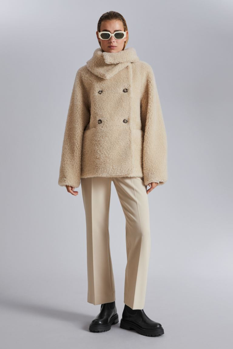 Teddy Wool Jacket - Ecru - Ladies | H&M GB | H&M (UK, MY, IN, SG, PH, TW, HK)