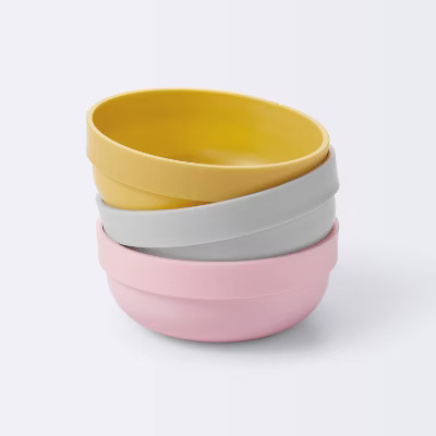 Bowl - 3pk - Cloud Island™ Yellow/Gray/Pink | Target