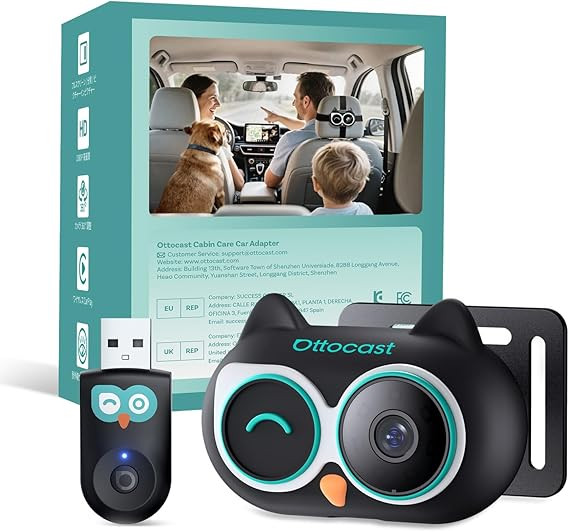 OTTOCAST Cabin Care Baby Car Camera with Wireless CarPlay Adapter, 1080P HD Baby Monitor with IR ... | Amazon (US)