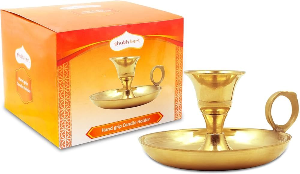 Shubhkart Hand-Grip Brass Candle Holder/Stand | Amazon (US)